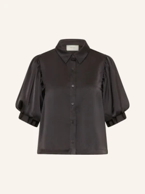 Neo Noir Bluzka Koszulowa Etta Z Satyny Z Rękawem 3/4 schwarz