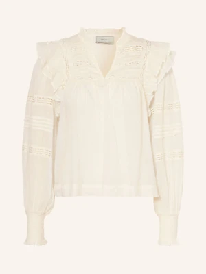 Neo Noir Bluzka Mauri Z Dziurkowanej Koronki Z Falbankami gelb