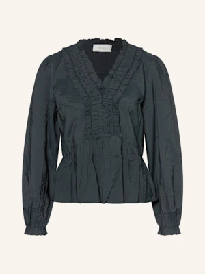 Neo Noir Bluzka Melfy Z Falbanką blau