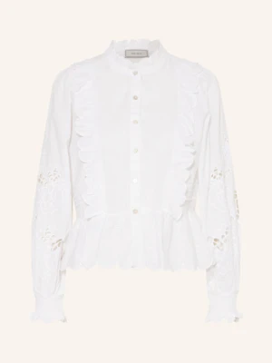 Neo Noir Bluzka Petrine Z Dziurkowaną Koronką I Falbankami weiss