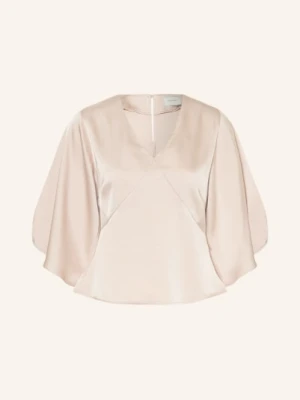 Neo Noir Bluzka Remana Z Rękawami 3/4, Wykonana Z Satyny beige