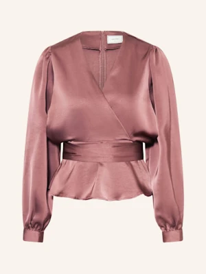 Neo Noir Bluzka Rista W Stylu Kopertowym Z Satyny rosa
