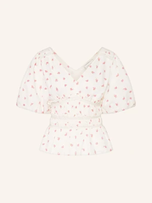 Neo Noir Bluzka Sapura Z Koronką I Falbankami weiss