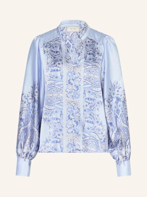 Neo Noir Bluzka Satynowa Massima Z Falbanką blau