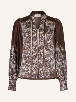 Neo Noir Bluzka Satynowa Massima Z Falbanką braun