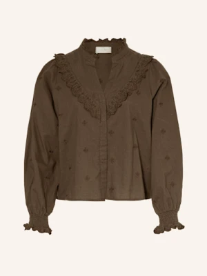 Neo Noir Bluzka Z Falbankami braun