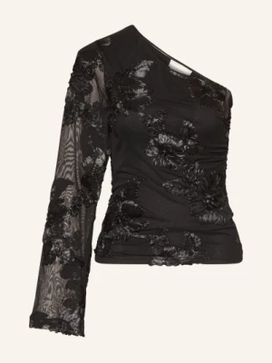 Neo Noir Bluzka Z Jednym Ramiączkiem Friana Z Siateczki schwarz