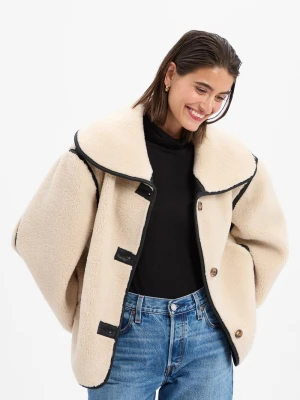 Neo Noir Damska kurtka pluszowa - Edmund Kobiety Sztuczne włókno biały jednolity,