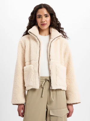 Neo Noir Damska kurtka pluszowa - Effa Kobiety beżowy jednolity,