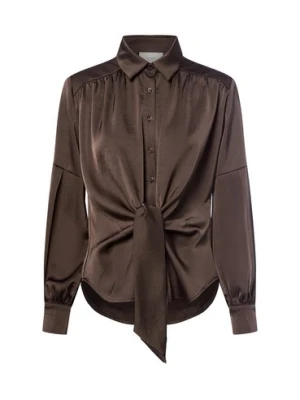Neo Noir Damska satynowa bluzka - Naja Kobiety brązowy jednolity,