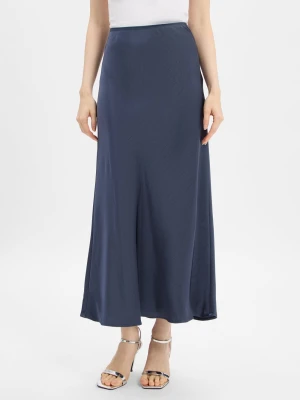 Neo Noir Damska satynowa spódnica maxi - Vicky Kobiety niebieski,