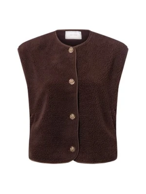 Neo Noir Kamizelka damska - Mariko Teddy Kobiety brązowy jednolity,