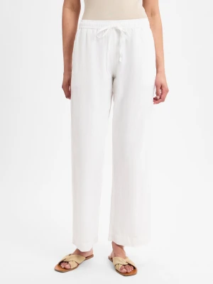 Neo Noir Lniane spodnie - Sonar Linen Kobiety Bawełna biały jednolity,