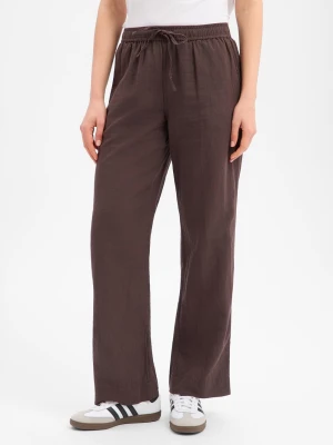Neo Noir Lniane spodnie - Sonar Linen Kobiety Bawełna brązowy,