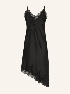 Neo Noir Satyna Sukienka Sorelle Z Koronką schwarz