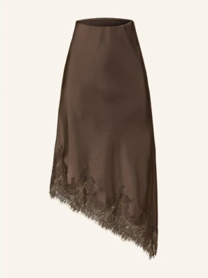 Neo Noir Satynowa Spódnica Fiora Z Koronką braun