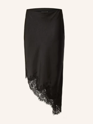 Neo Noir Satynowa Spódnica Fiora Z Koronką schwarz