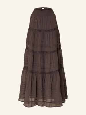 Neo Noir Spódnica Felicia Z Dziurkowaną Koronką braun