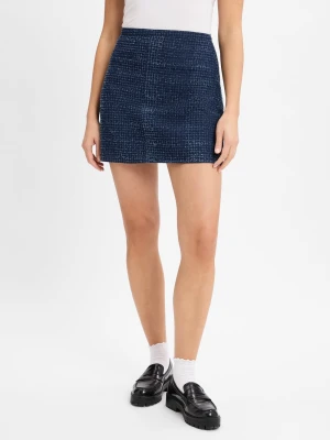 Neo Noir Spódniczka mini Kobiety niebieski wypukły wzór tkaniny,