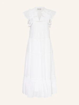 Neo Noir Sukienka Ankita Z Dziurkowaną Koronką weiss