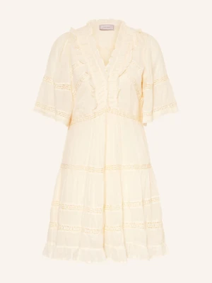 Neo Noir Sukienka Milene Z Koronką I Falbankami gelb