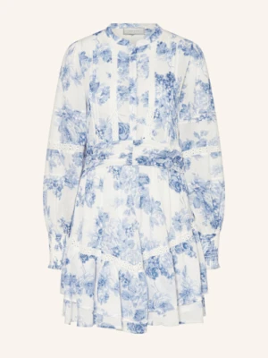 Neo Noir Sukienka Roberta Flower Flow Z Dziurkowaną Koronką blau