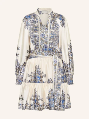 Neo Noir Sukienka Satynowa Malfida Z Falbankami blau