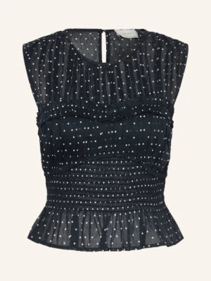 Neo Noir Top Tiril Z Falbankami schwarz