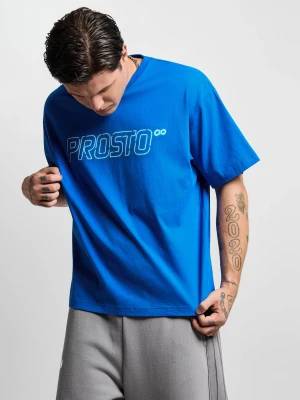 Neon Electric Blue T-shirt boxy bawełniany męski niebieski PROSTO.