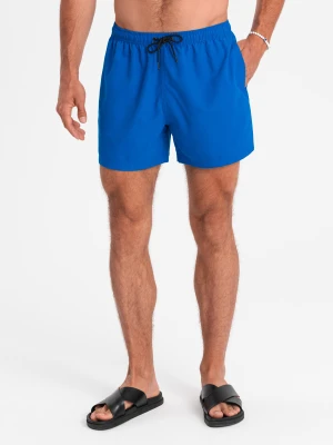 Zdjęcie produktu Neonowe męskie szorty kąpielowe z efektem magic print – niebieskie V3 - Rozmiar: XXL Ombre Clothing