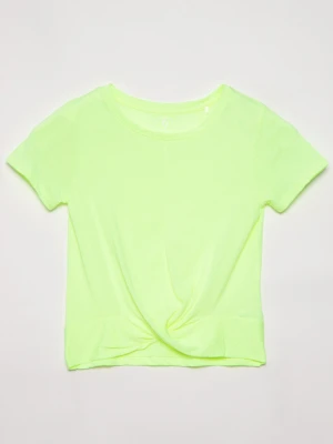 Neonowy t-shirt dla dziewczyny z marszczonym dołem Reporter