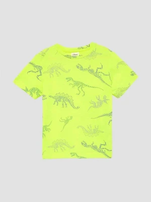 Neonowy T-shirt z nadrukiem na całej powierzchni s.Oliver różowy