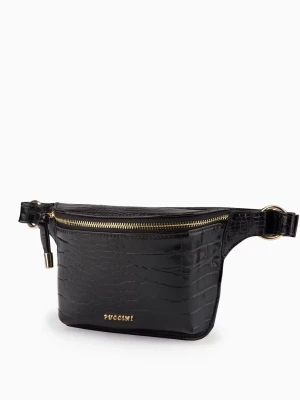 Nerka damska na pasku ze skory ekologicznej czarna Puccini