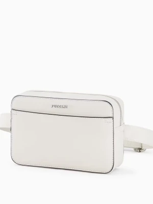 Nerka damska prostokątna z miękkiej skóry ekologicznej biała Puccini