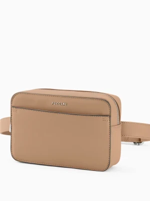 Nerka damska prostokątna z miękkiej skóry ekologicznej brązowa Puccini