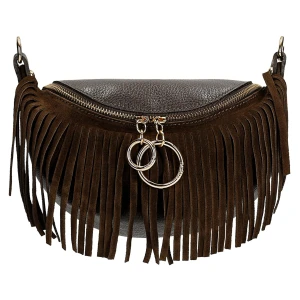 Brązowa nerka damska z fredzlami 80089-72 Wojas