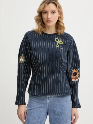 Never Fully Dressed bluza Barrel damska kolor granatowy z nadrukiem NFDTO2060