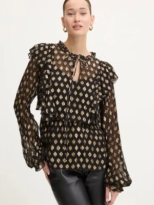 Never Fully Dressed bluzka Primrose Blouse damska kolor czarny wzorzysta NFDTO1459