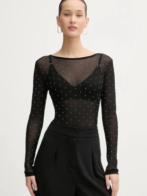 Never Fully Dressed body damska kolor czarny z aplikacją NFDTO1990