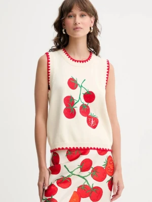 Never Fully Dressed kamizelka Tomato damski kolor beżowy NFDKN664
