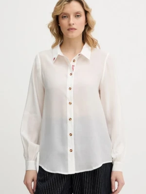 Never Fully Dressed koszula Miley damska kolor biały regular z kołnierzykiem klasycznym NFDTO2023