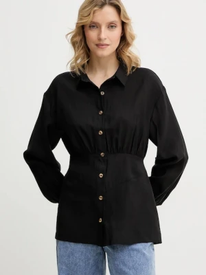 Never Fully Dressed koszula Zoe damska kolor czarny regular z kołnierzykiem klasycznym NFDTO2098