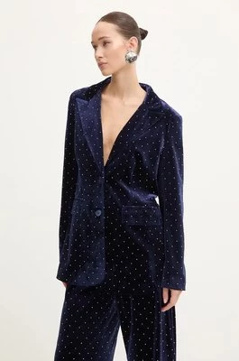 Never Fully Dressed marynarka Navy Hot Fix Blazer kolor granatowy jednorzędowa NFDOU395