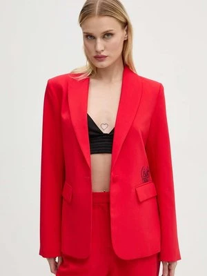 Never Fully Dressed marynarka Red Sundaze Romance Blazer kolor czerwony jednorzędowa NFDOU358