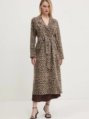 Never Fully Dressed płaszcz Lucia damski kolor brązowy przejściowy NFDOU403