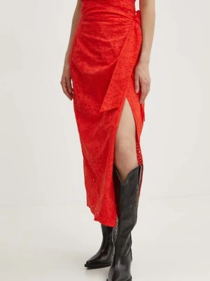 Never Fully Dressed spódnica bawełniana Jaspre Skirt czerwony
