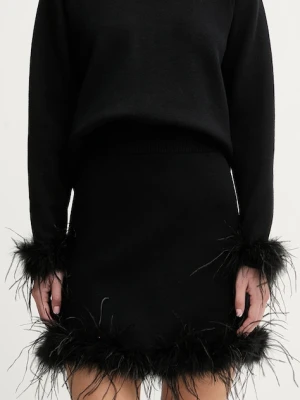 Never Fully Dressed spódnica kolor czarny mini rozkloszowana NFDKN756