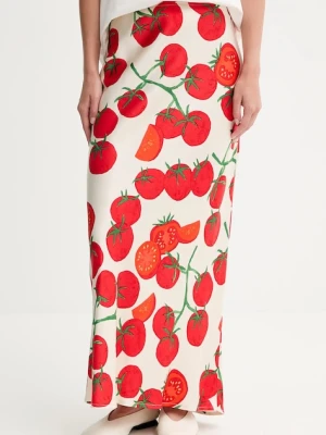 Never Fully Dressed spódnica Tomato kolor beżowy maxi ołówkowa NFDSK702
