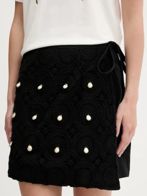 Never Fully Dressed spódnica z domieszką wełny kolor czarny mini prosta NFDSK671