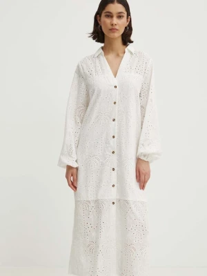 Never Fully Dressed sukienka bawełniana Jenna Shirt dress biały